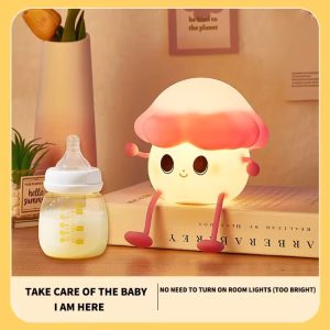 Cute Silicone Mushroom Night Light for Kids – Nursery Table Lamp for Babies & Toddlers
