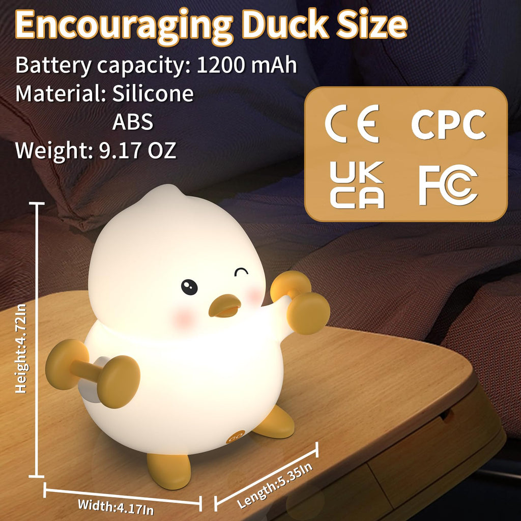 Cute Dodo Duck Night Light – 3-Level Dimmable Rechargeable LED Light for Kids