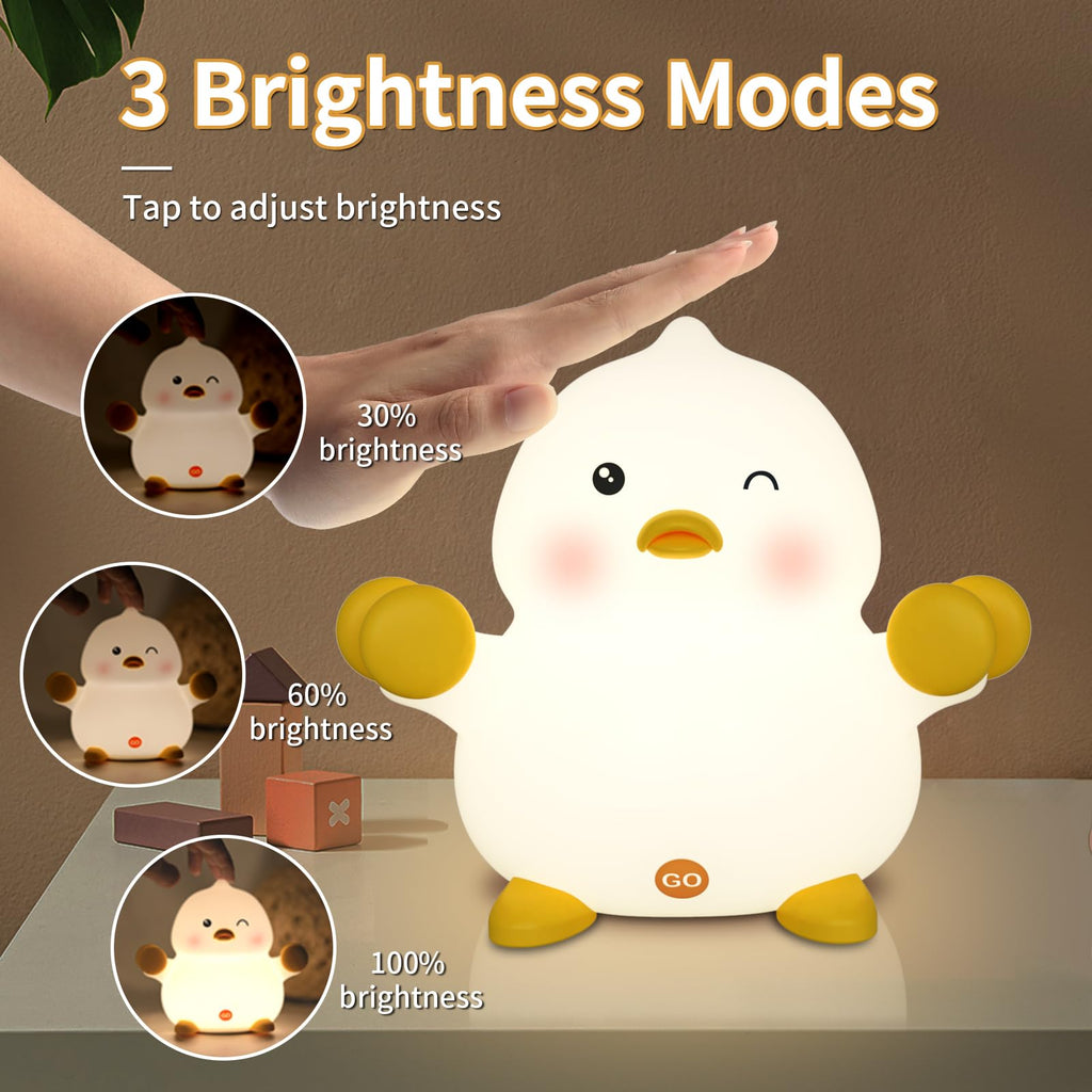Cute Dodo Duck Night Light – 3-Level Dimmable Rechargeable LED Light for Kids