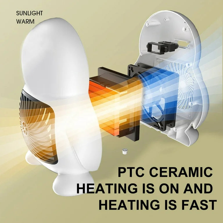 Cute Penguin Shape 800W Portable Space Heater