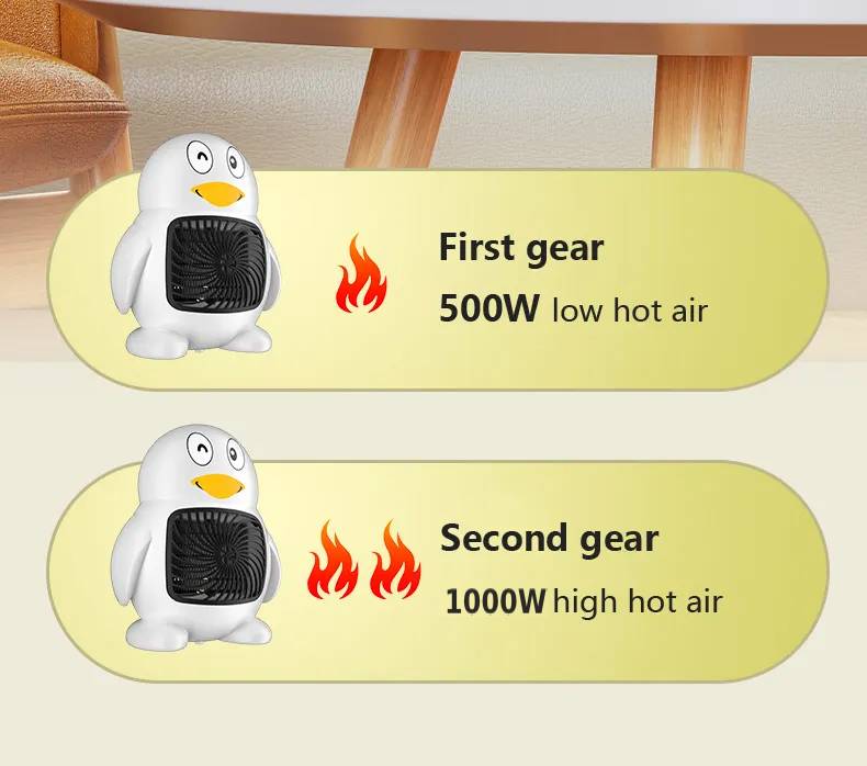 Cute Penguin Shape 800W Portable Space Heater