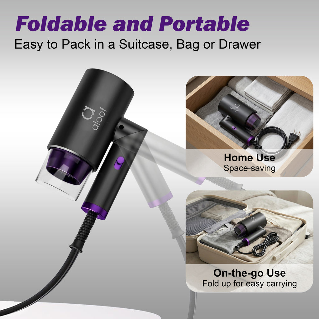 Aloof A2025 1500W Aeroglow Purple Ionic Hair Dryer with 3 Temperature & 2 Speed Settings
