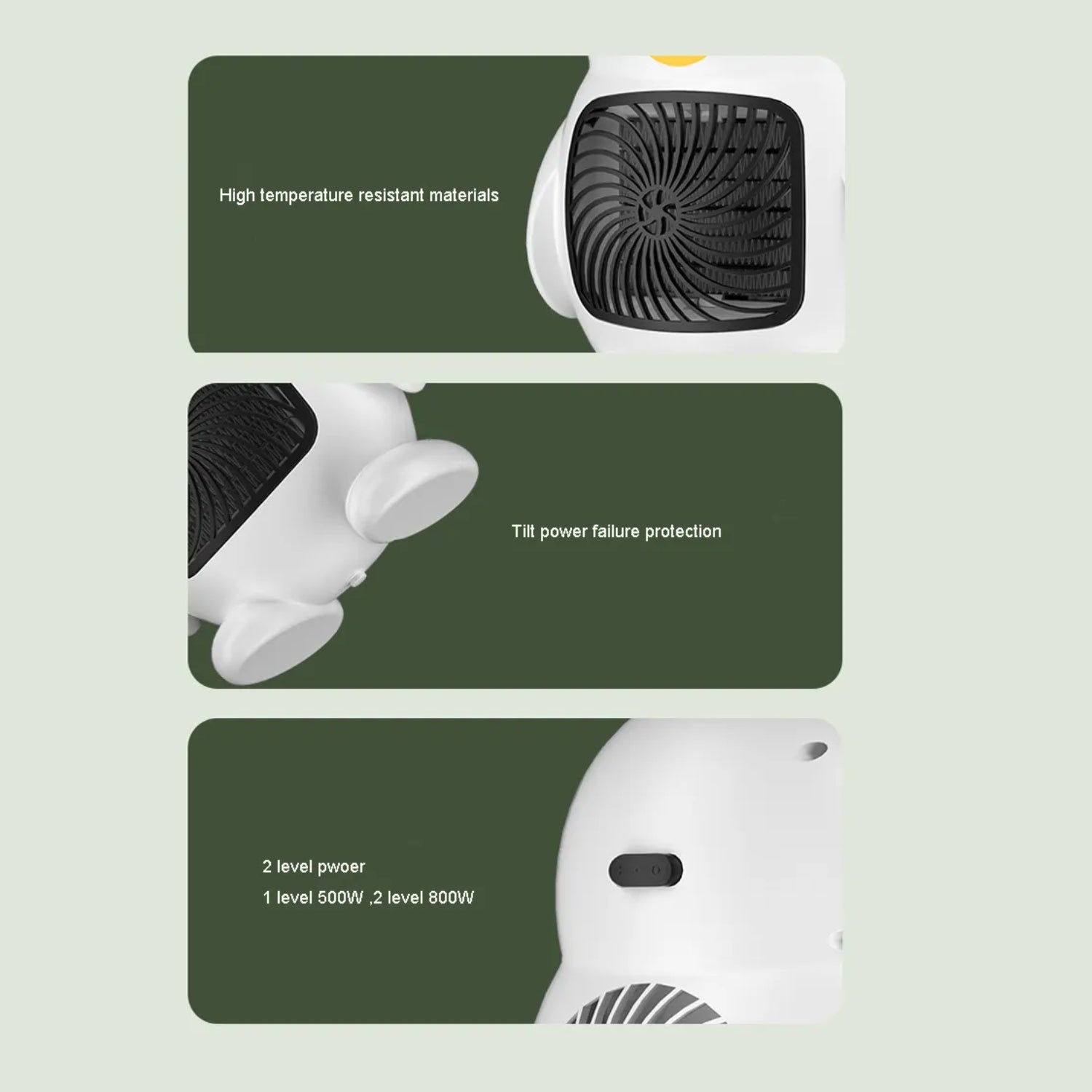 Cute Penguin Shape 800W Portable Space Heater