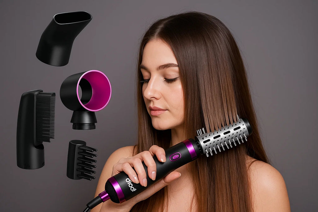 Aloof KS 994 5-in-1 Hair Dryer (1200W, Black and Purple)