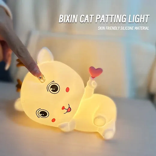 Silicone Deer/Cute Deer Rechargeable LED Table Lamp/Night Light for Baby Kids (7 cm, White)