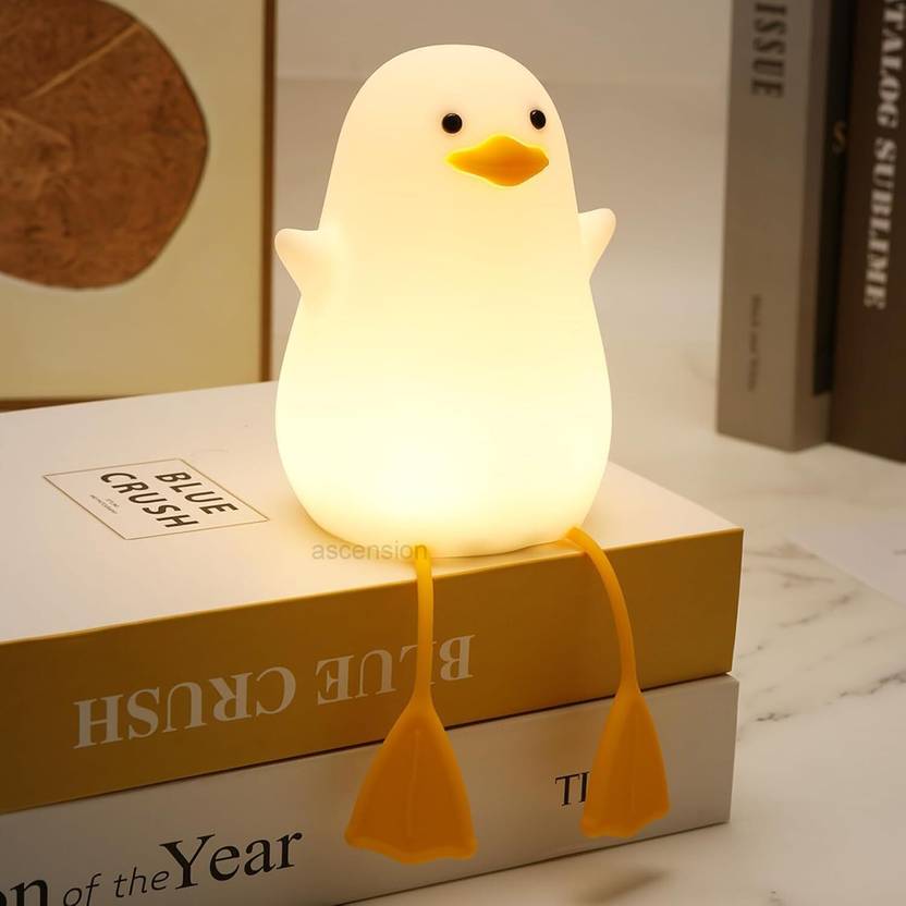 Trust Ware Silicone Duck Night Lamp Touch-Control LED Light | Color-Changing Safe for Kid Night Lamp  (9.5 cm, Multicolor 3)